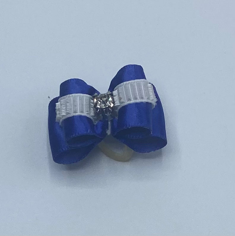 Blue Fancy Dog Hair Bows.