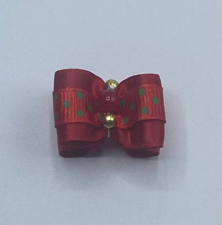 Red Fancy Dog Hair Bows.