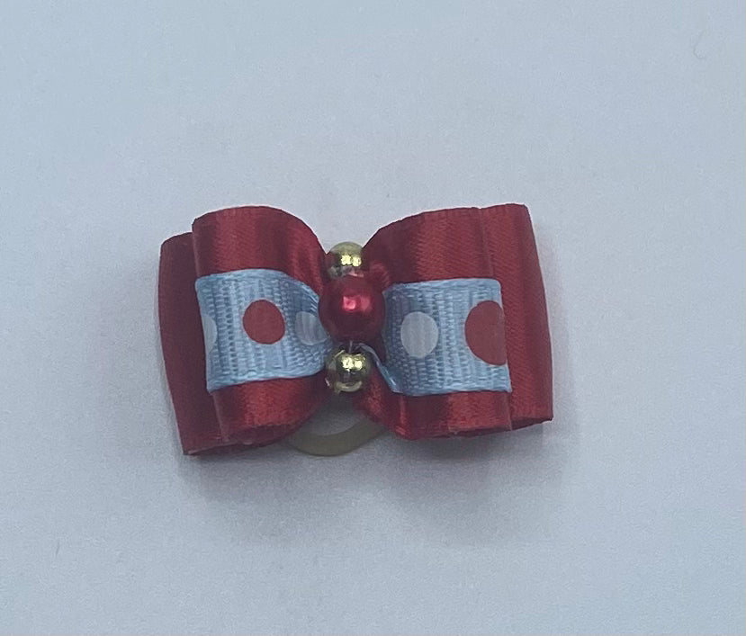 Red Fancy Dog Hair Bows.