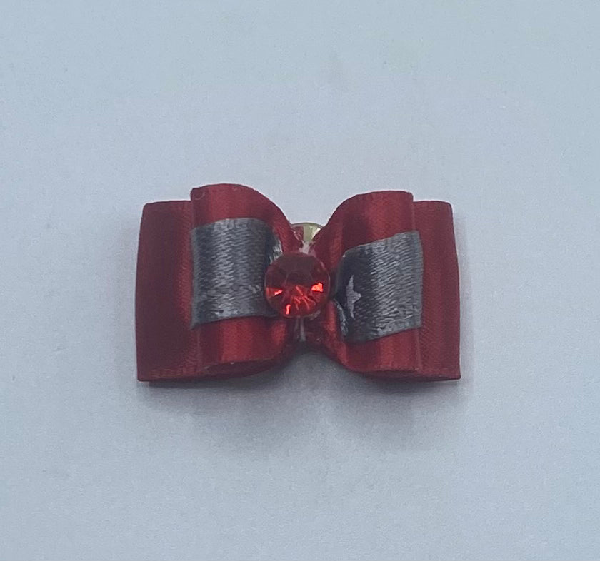 Red Fancy Dog Hair Bows