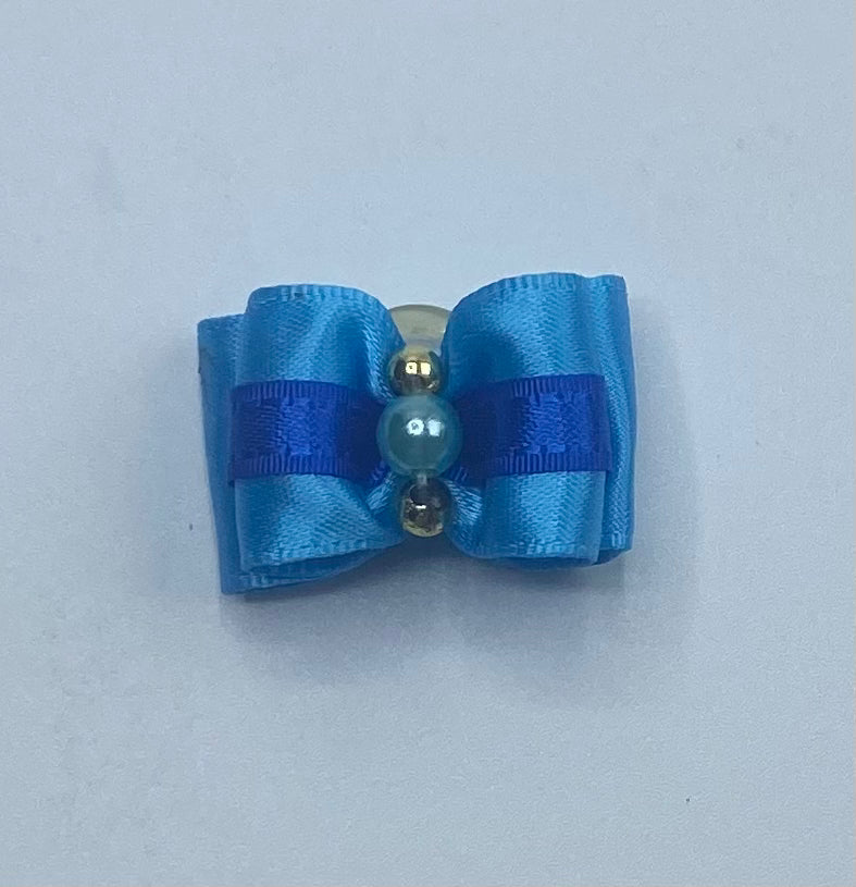 Blue Fancy Dog Hair Bows.