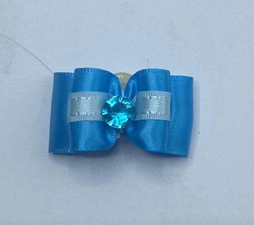 Blue Fancy Dog Hair Bows.