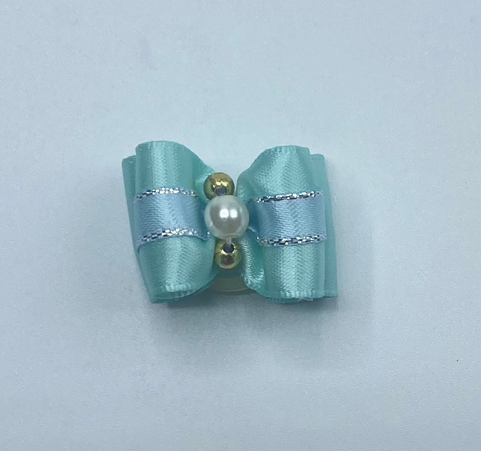 Blue Fancy Dog Hair Bows.