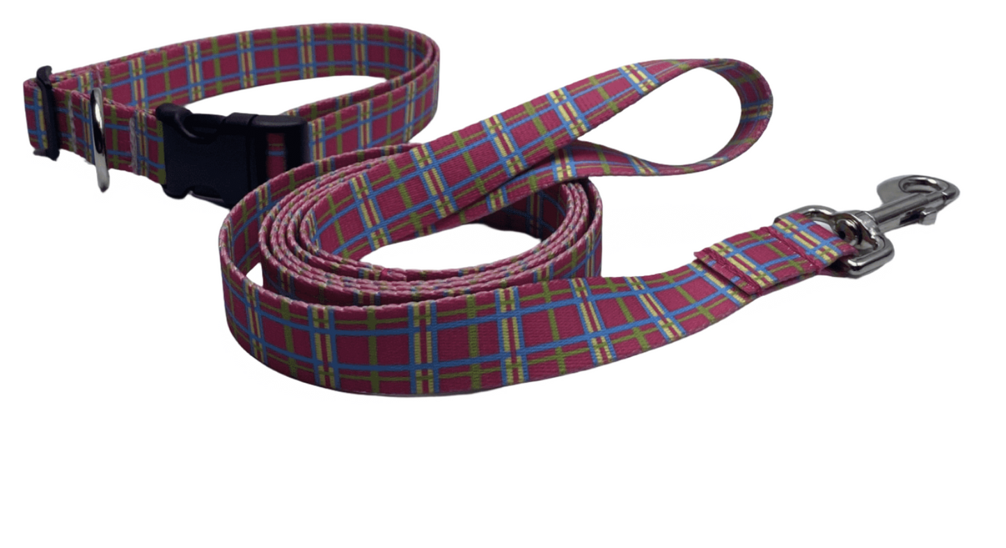 Pink Easter Basket Argyle Dog Collar or Lead 5/8", or 1".