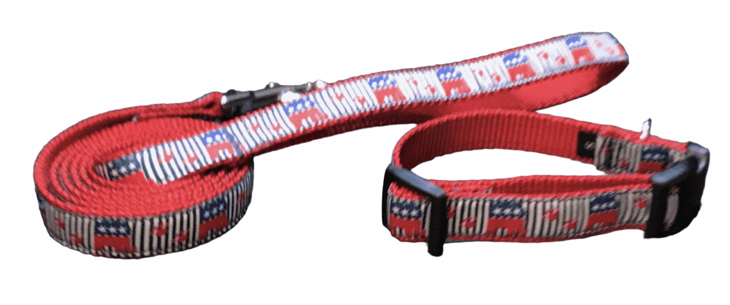 Republican Pride Dog Collars or Leads (5/8" Wide) (Discontinued).