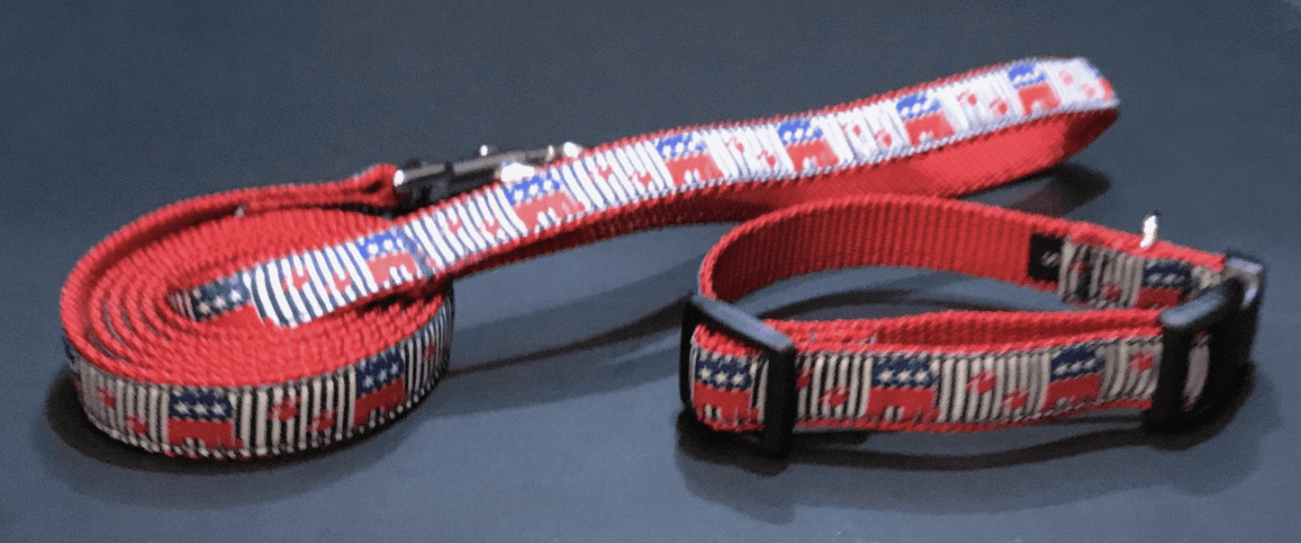 Republican Pride Dog Collars or Leads (1" Wide)