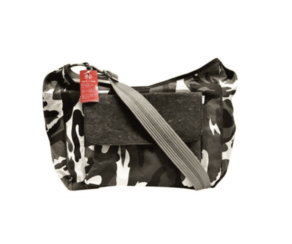 Sauvignon Barc Camo Cotton Canvas trimmed in Cork Pet Sling.
