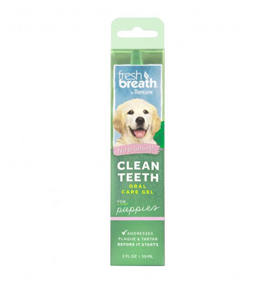 Fresh Breath by TropiClean No Brushing Clean Teeth Dental & Oral Care Gel for Puppies, 2oz.