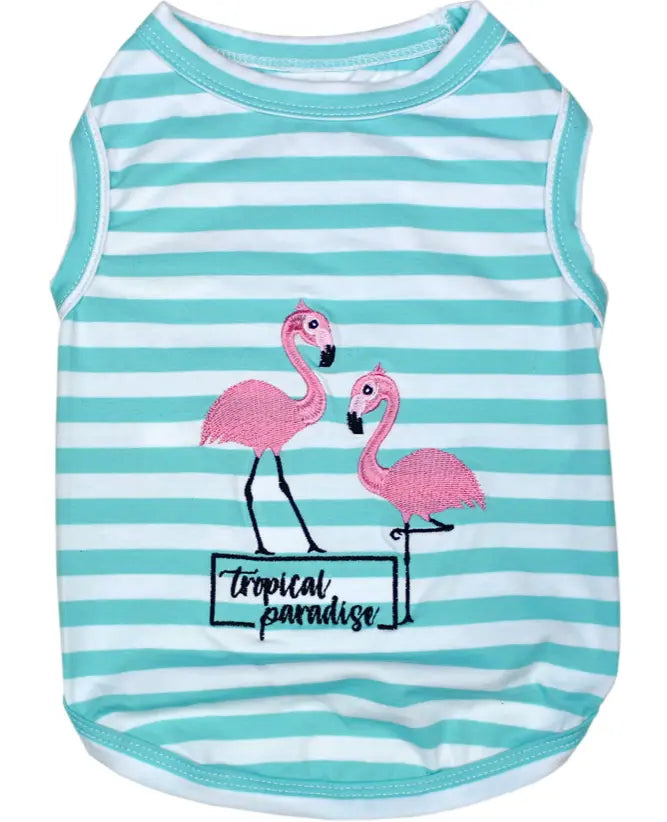 Flamingos Dog T-Shirt.