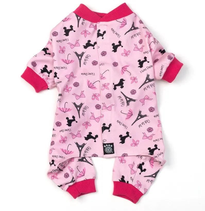 I Love Paris PJs Light Pink with Hot Pink Trim.