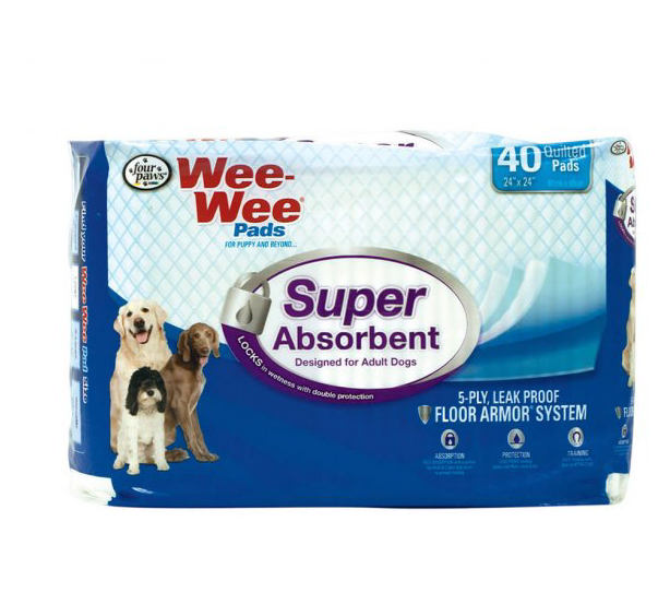 Wee Wee Pad Super Absorbent 40Ct Large.
