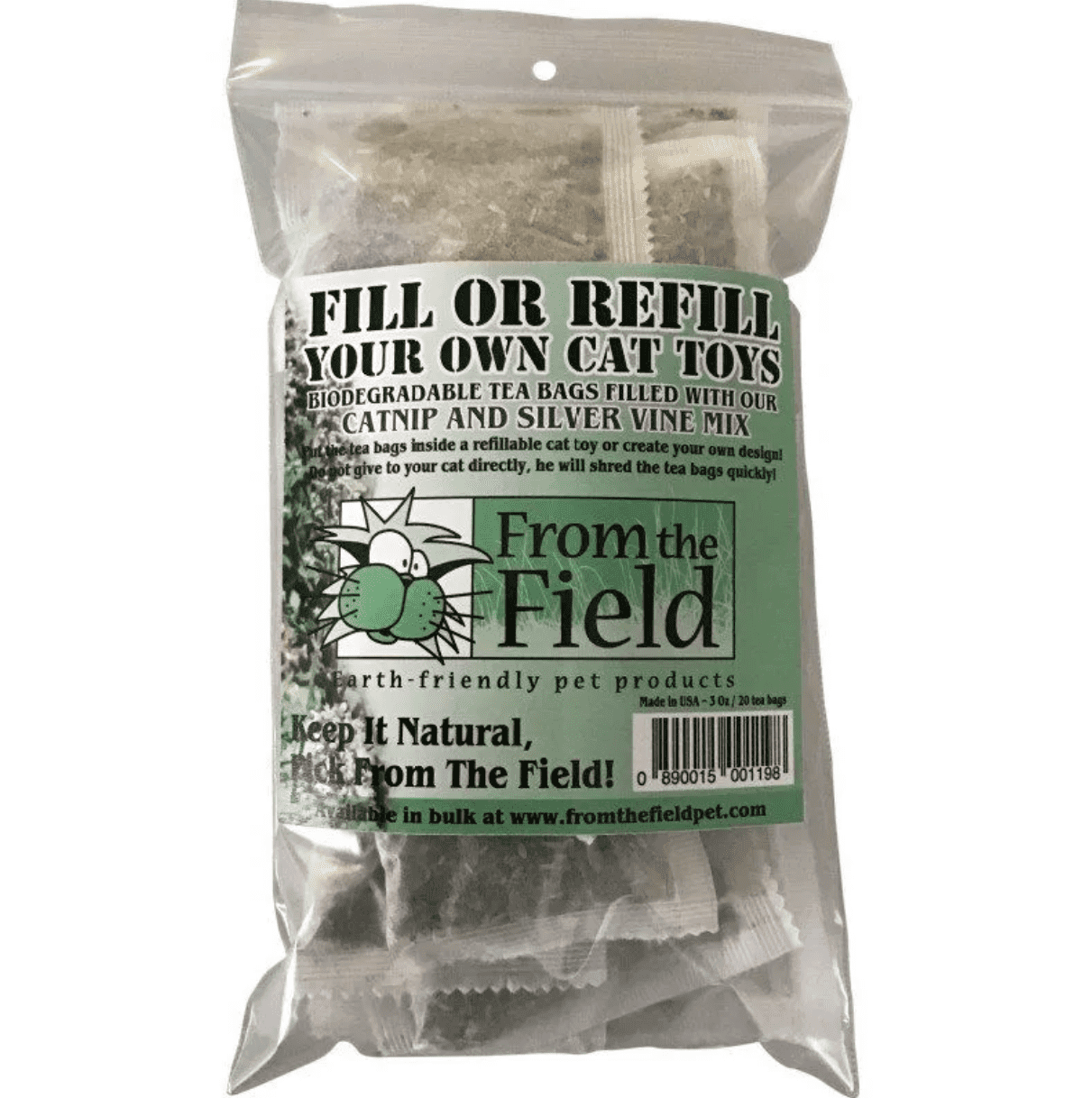 Catnip Tea Bags Fill Or Refill Your Own Cat 20 Count.