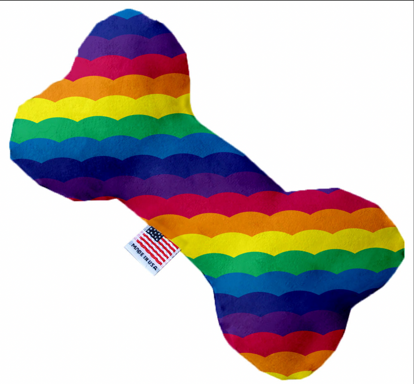 SCALLOPED RAINBOW BONE DOG TOY.