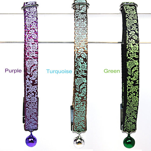 Flora & Fauna Breakaway Reflective Cat Collar.