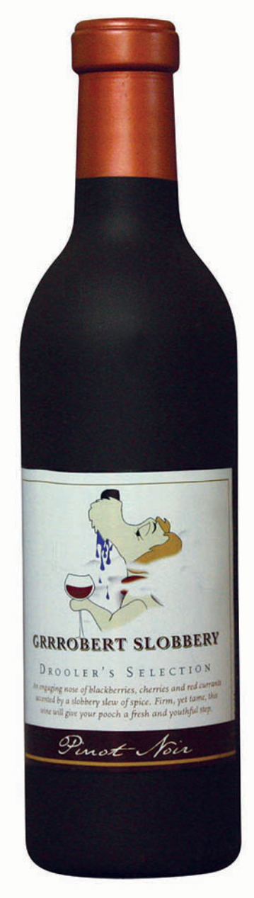 Grrrobert Slobbery Wine Bottle Dog Toy.