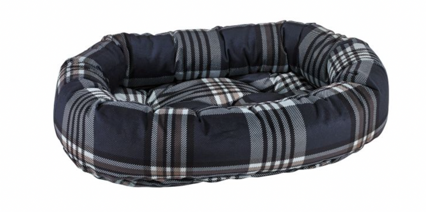 Donut Pet Bed - Greystone Tartan.