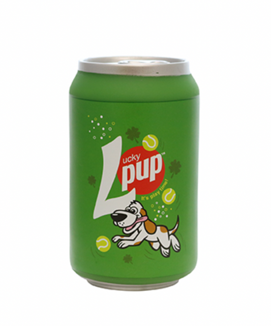 Silly Squeakers Soda Can : Lucky Pup Dog Toy