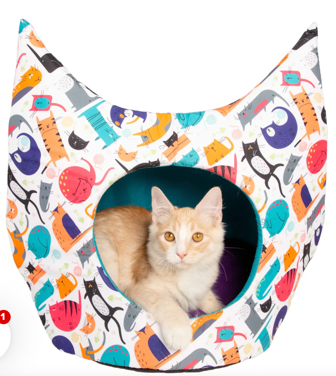 Designer Hooded Cat Bed/Cave- Multi-Color.