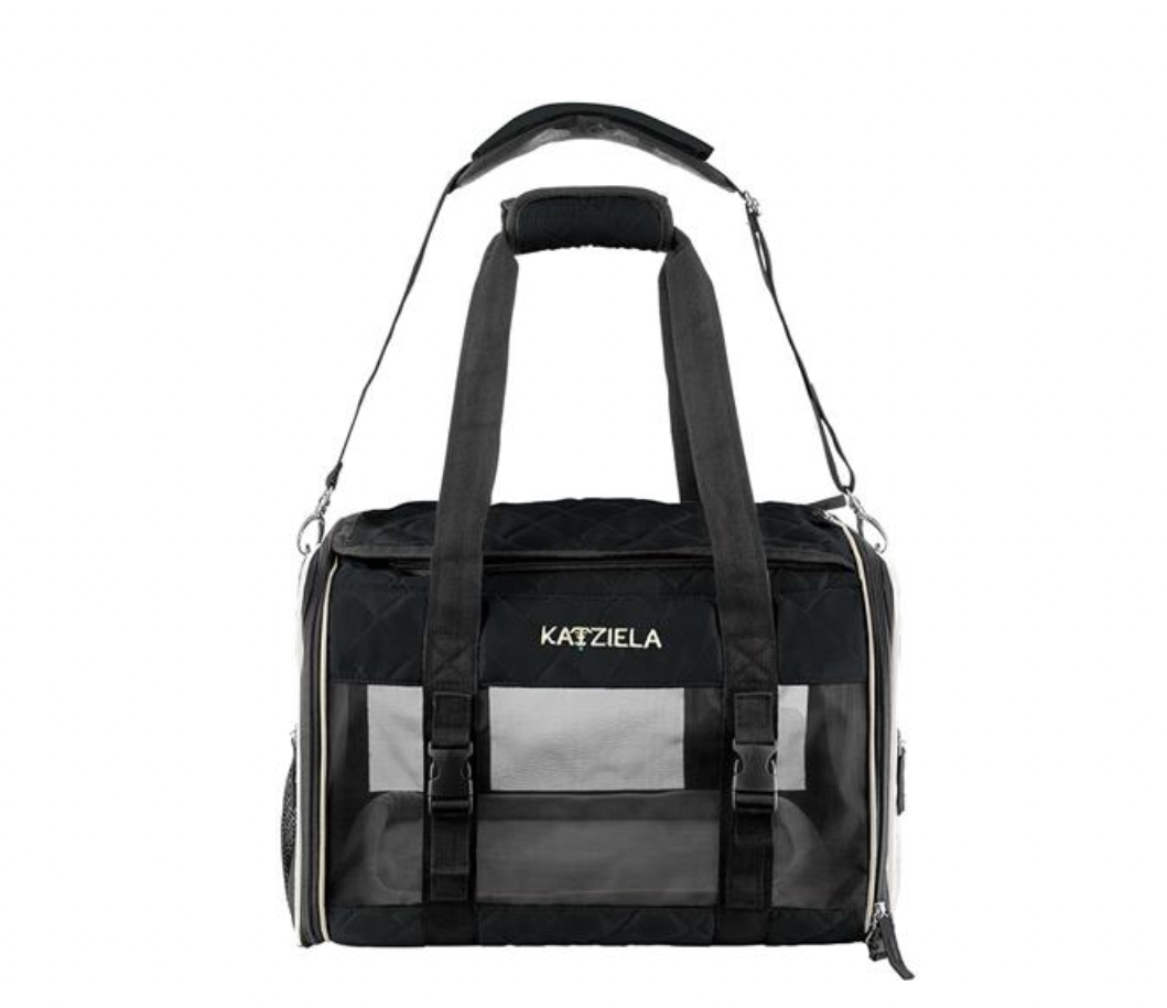 Large Black Quilted Companion Pet Carrier - Comfortable.