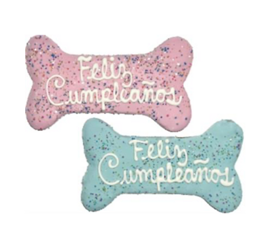 Feliz Cumpleanos Bone  Dog Treat.