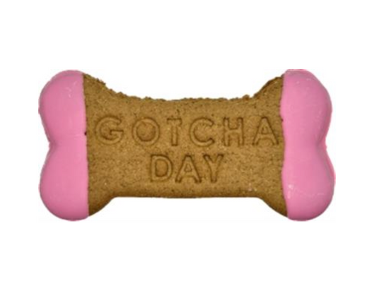 Gotcha Day Pink Bone Decorated Dog Treat