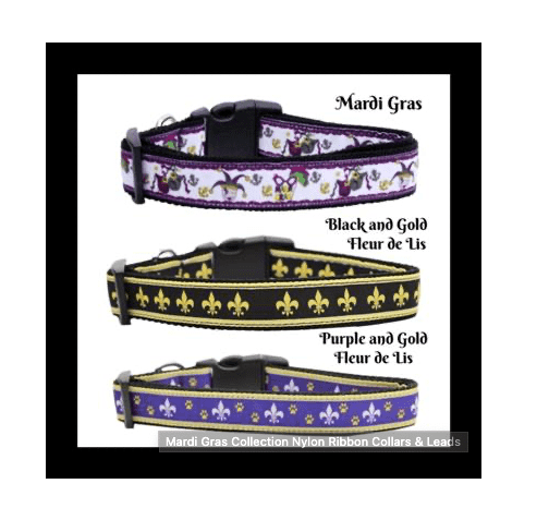 Mardi Gras Collection Nylon Ribbon Collars & Leads.