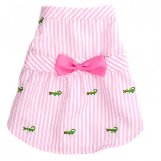 Pink Stripe Alligator Dress.