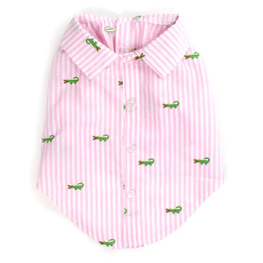Pink Stripe Alligator Shirt.