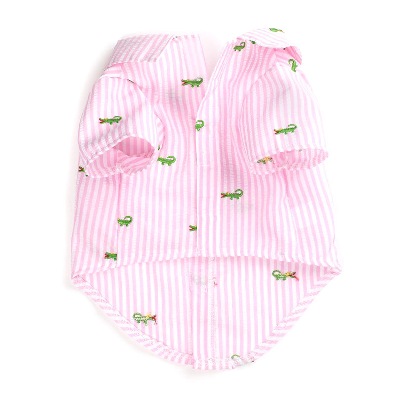 Pink Stripe Alligator Shirt.