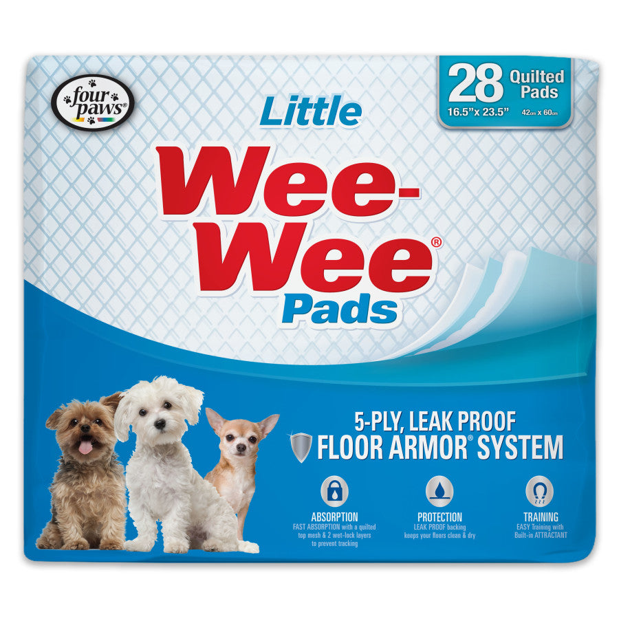 Four Paws Wee-Wee Superior Performance Little Dog Pee Pads Little, 28 ct.