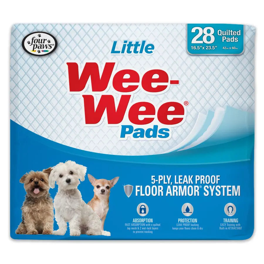 Four Paws Wee-Wee Superior Performance Little Dog Pee Pads Little, 28 ct.