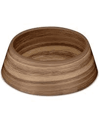 Faux Acacia Wood Pet Bowl.
