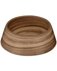 Faux Acacia Wood Pet Bowl.