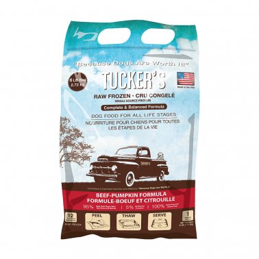 Tuckers® Raw Frozen Dog Food Beef-Pumpkin Formula.