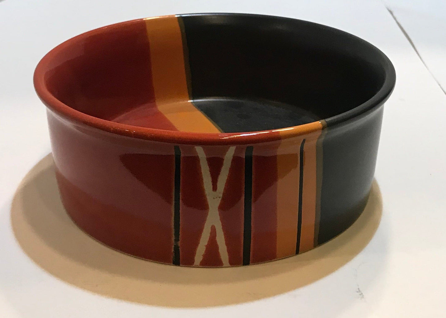 Multi Lined Dog Bowl.
