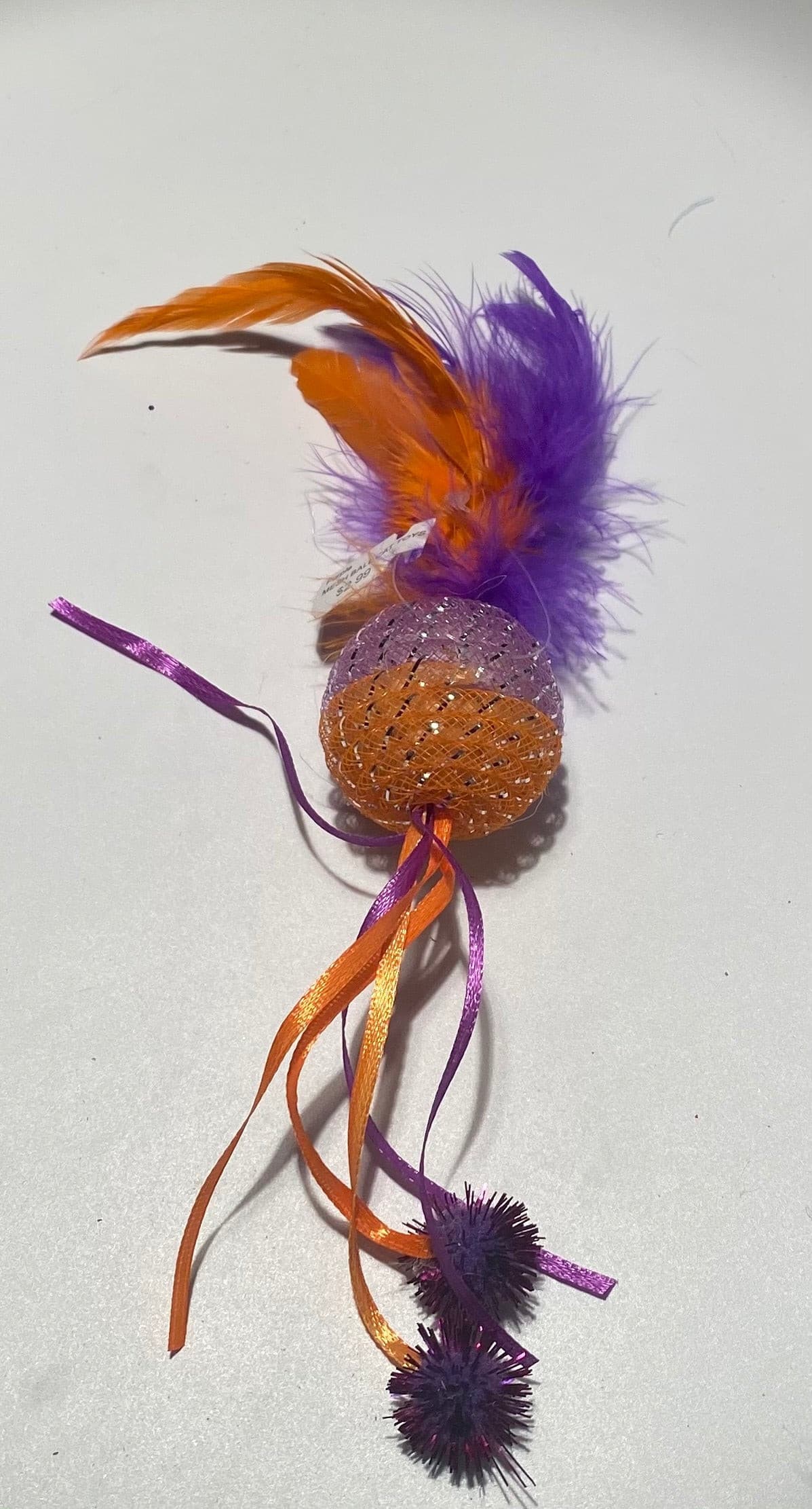 Mesh ball cat toy.