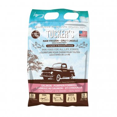 Tuckers® Raw Frozen Dog Food Salmon-Pumpkin Formula.