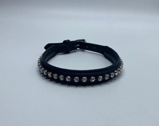 Black Leather w/ Round Rhinestones.