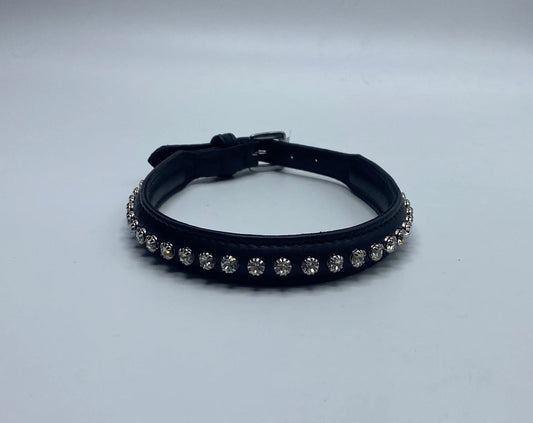 Black Leather w/ Round Rhinestones.