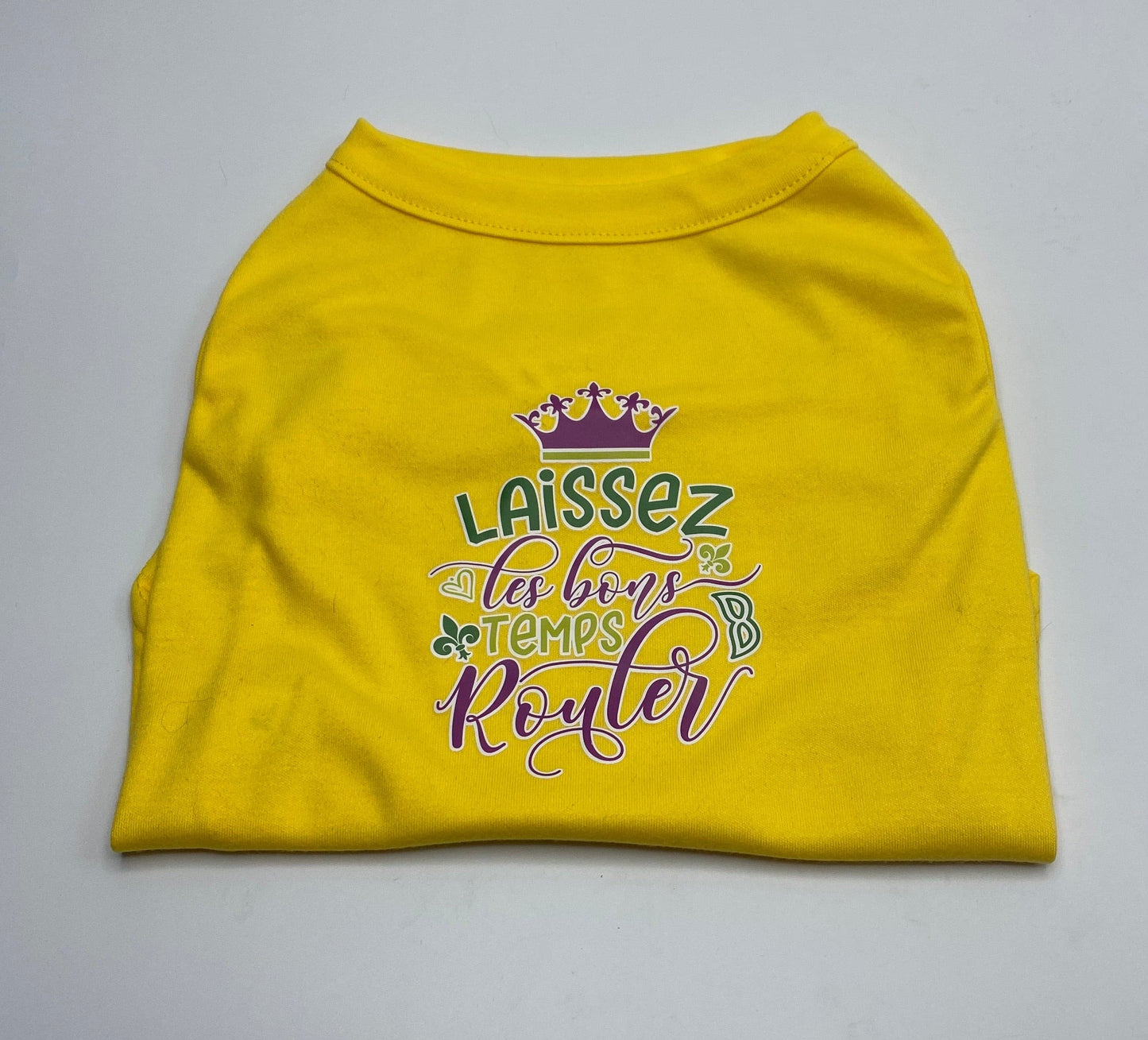 Laissez Les Screen Print Dog Shirt.