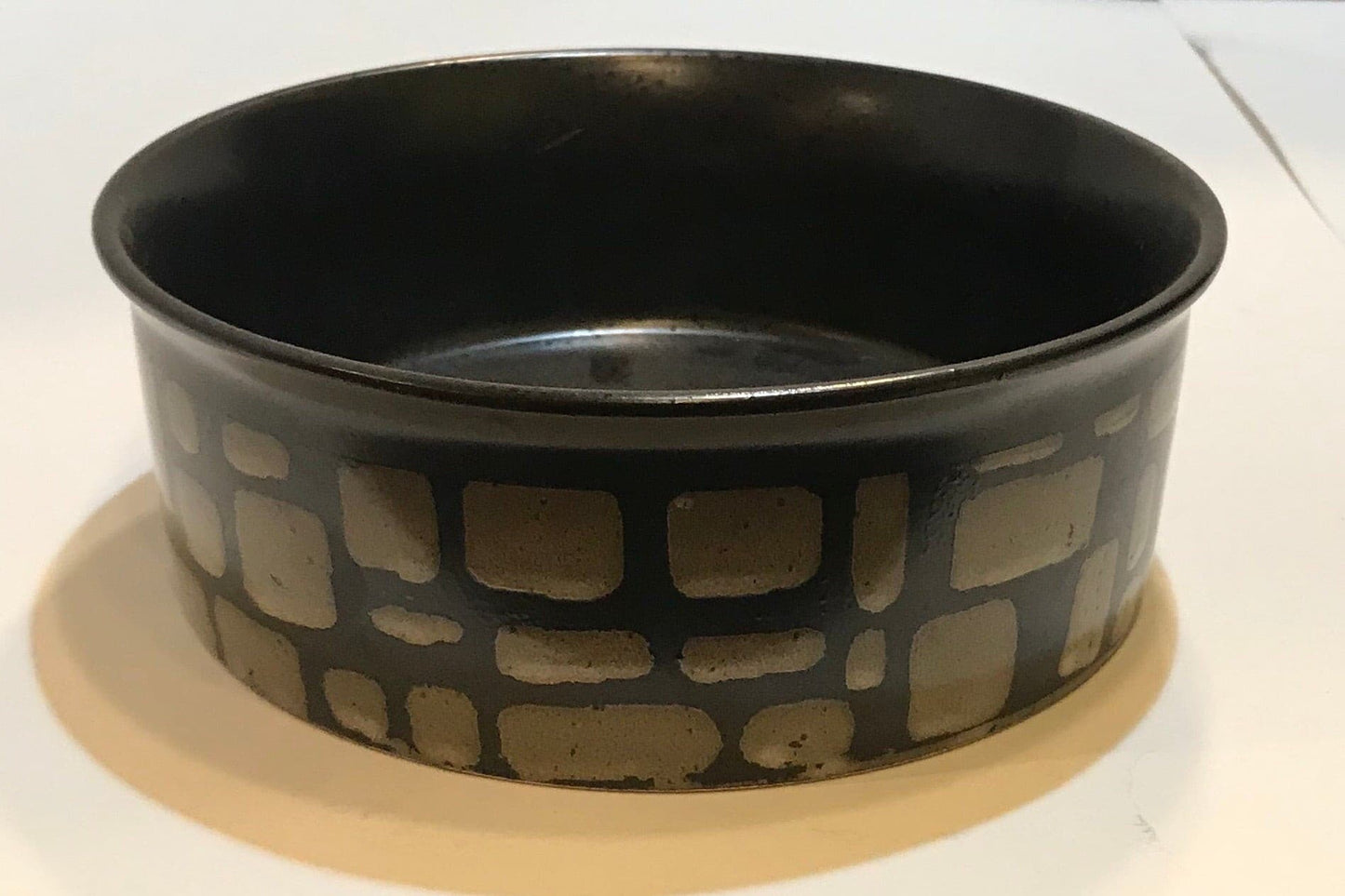 Gray Block Dog Bowl.