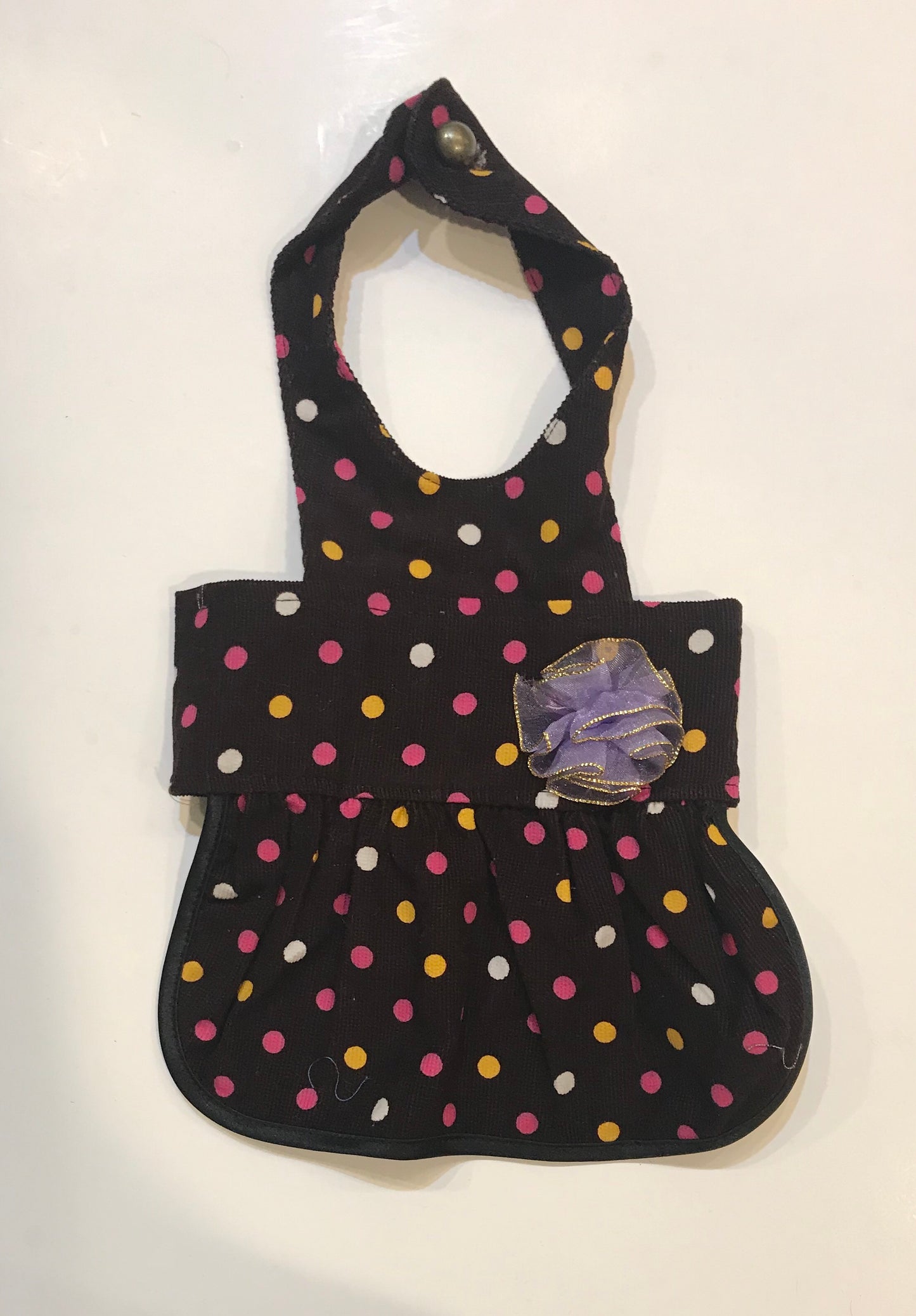 Brown Corduroy Polka Dot Dress.