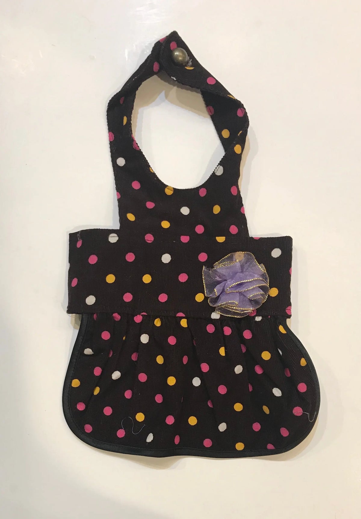 Brown Corduroy Polka Dot Dress.