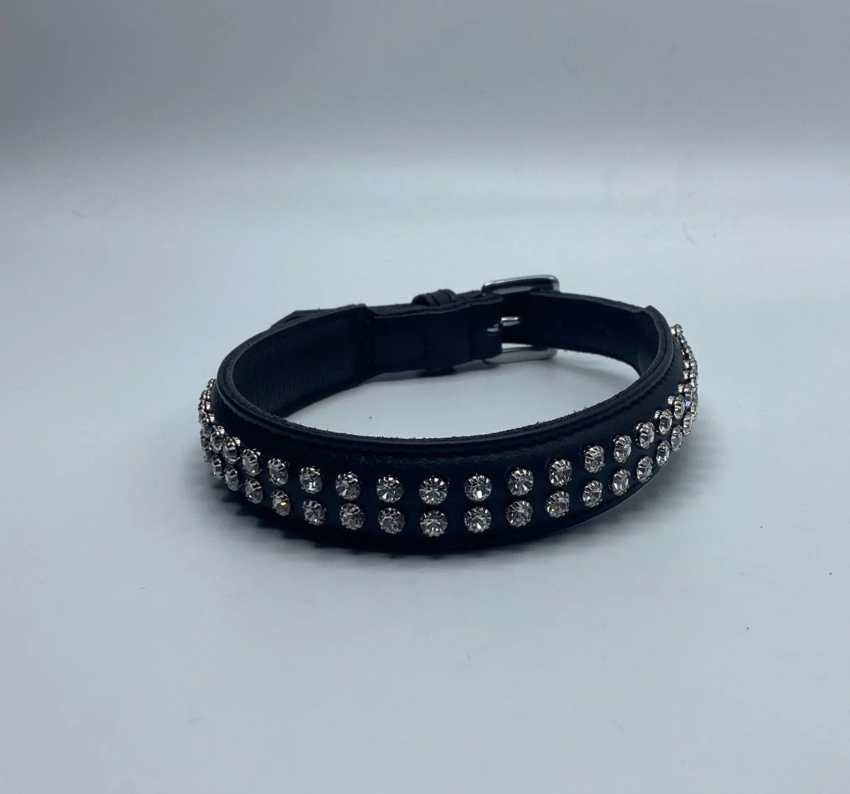 Black Leather w/ Round Rhinestones.