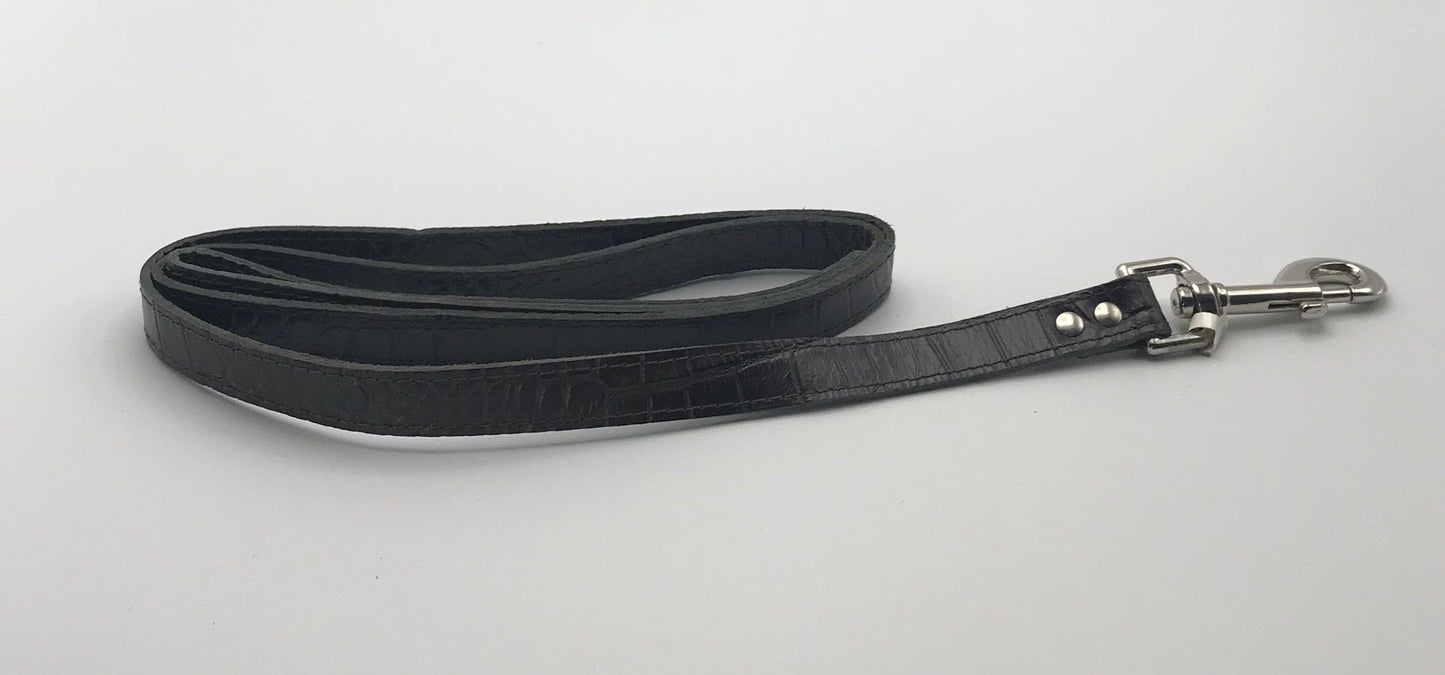 Faux Croc Lead Brown 4' x 3/4".