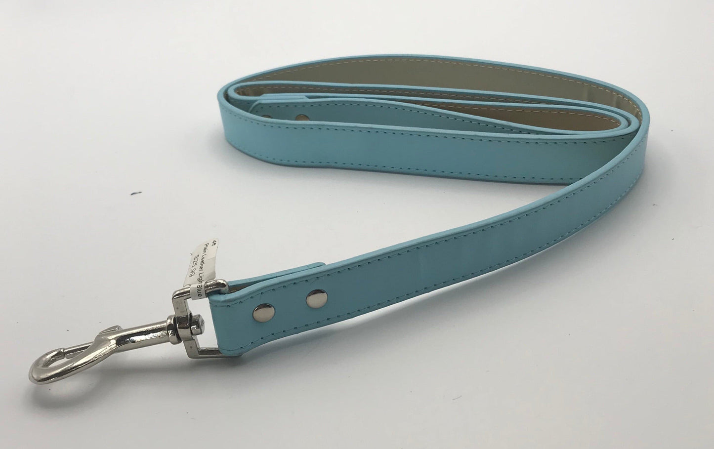 Plain Leather Light Blue Lead 4'.