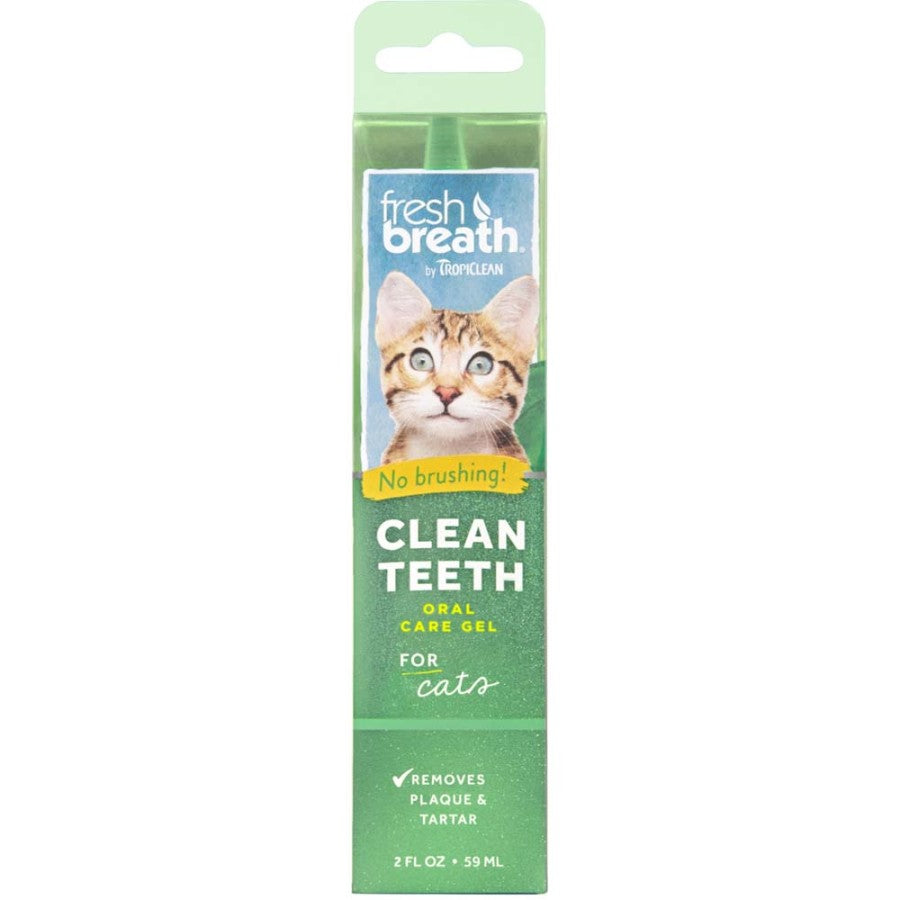 Fresh Breath by TropiClean No Brushing Clean Teeth Dental & Oral Care Gel for Cats, 2oz.