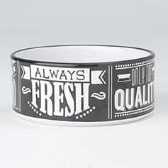 Daily Menu Black/White Dog Bowl.
