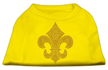 Rhinestone Fleur De Lis Gold Dog Shirt.