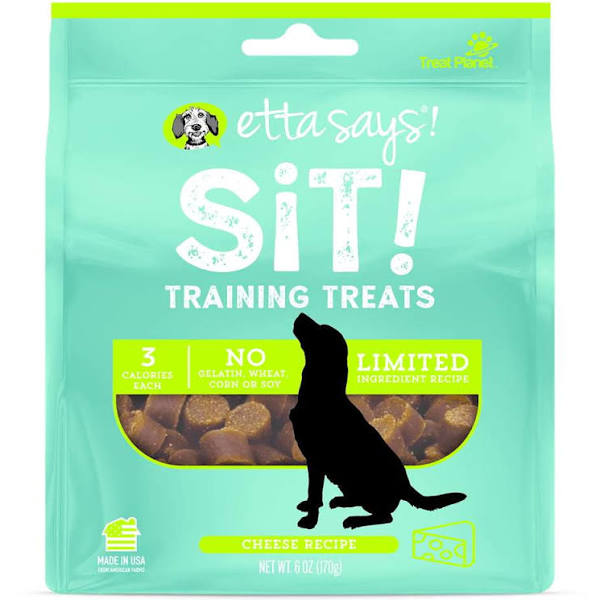 Etta Says! Sit! Training Treats Cheese Recipe Dog Treats, 6-oz bag.